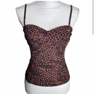Spanx cheetah leopard Tankini swimsuit top animal print